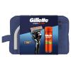 Gillette ProGlide Zestaw maszynka do golenia Proglide 1 sztuka + wymienna głowica Proglide 1 sztuka + żel do golenia Fusion Shave Gel Sensitive 200 ml + kosmetyczka