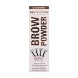 Makeup Revolution London Brow Powder Stamp & Stencil Puder do brwi dla kobiet 0,65 g Odcień Dark Brown
