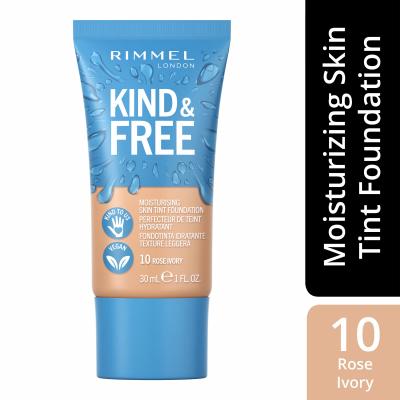 Rimmel London Kind &amp; Free Skin Tint Foundation Podkład dla kobiet 30 ml Odcień 10 Rose Ivory