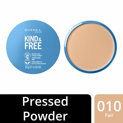 Rimmel London Kind &amp; Free Healthy Look Pressed Powder Puder dla kobiet 10 g Odcień 010 Fair