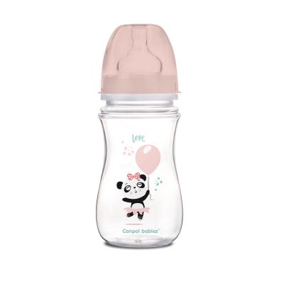 Canpol babies Exotic Animals Easy Start Anti-Colic Bottle Pink 3m+ Butelki dla niemowląt dla dzieci 240 ml