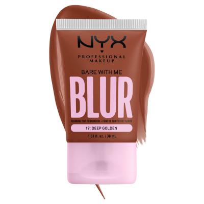 NYX Professional Makeup Bare With Me Blur Tint Foundation Podkład dla kobiet 30 ml Odcień 19 Deep Golden