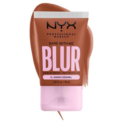 NYX Professional Makeup Bare With Me Blur Tint Foundation Podkład dla kobiet 30 ml Odcień 16 Warm Caramel