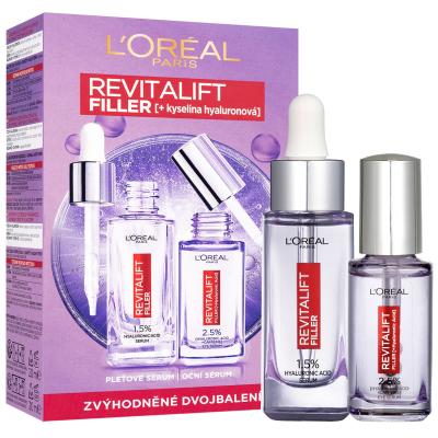 L&#039;Oréal Paris Revitalift Filler HA Zestaw serum do twarzy Revitalift Filler HA 1,5% 30 ml + serum pod oczy Revitalift Filler HA 2,5% 20 ml
