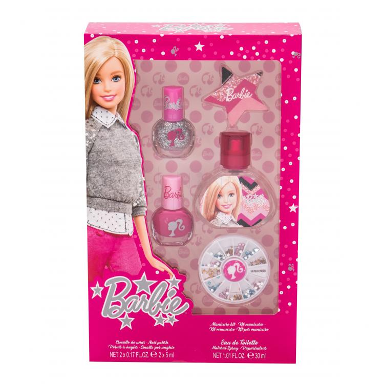 Barbie Barbie Zestaw Edt 30 ml + Lakier do paznokci 2 x 5 ml + Ozdobne kamyczki na paznokcie