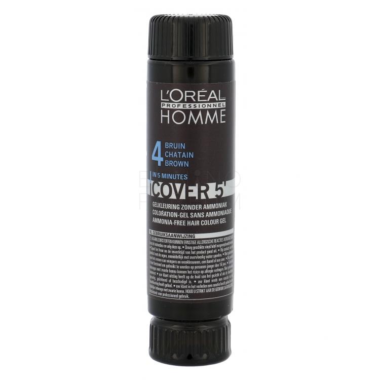 L&#039;Oréal Professionnel Homme Cover 5´ Farba do włosów dla mężczyzn 3x50 ml Odcień 4 Medium Brown