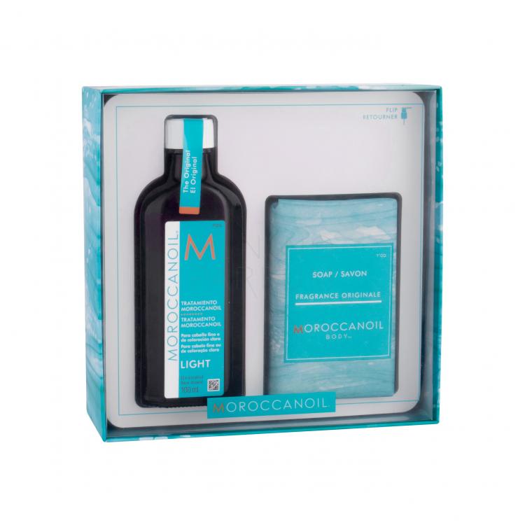 Moroccanoil Treatment Light Zestaw Olejek do włosów 100 ml + Mydło w kostce Body Fragrance Originale 200 g