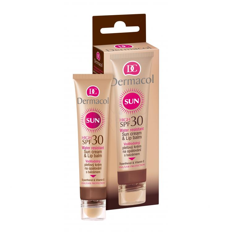 Dermacol Sun Cream &amp; Lip Balm SPF30 Preparat do opalania twarzy dla kobiet 30 ml