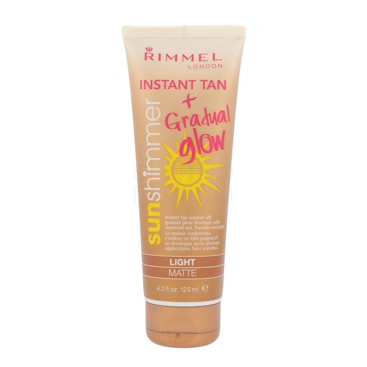 Rimmel London Sun Shimmer Instant Tan Gradual Glow Samoopalacz dla kobiet 125 ml Odcień Light Matte