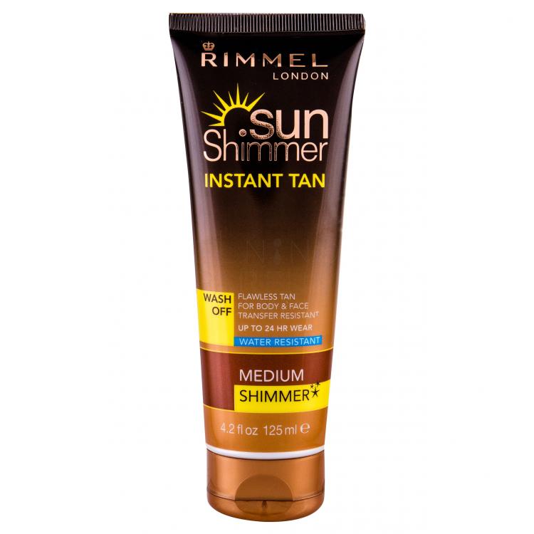 Rimmel London Sun Shimmer Instant Tan Samoopalacz dla kobiet 125 ml Odcień Medium Shimmer