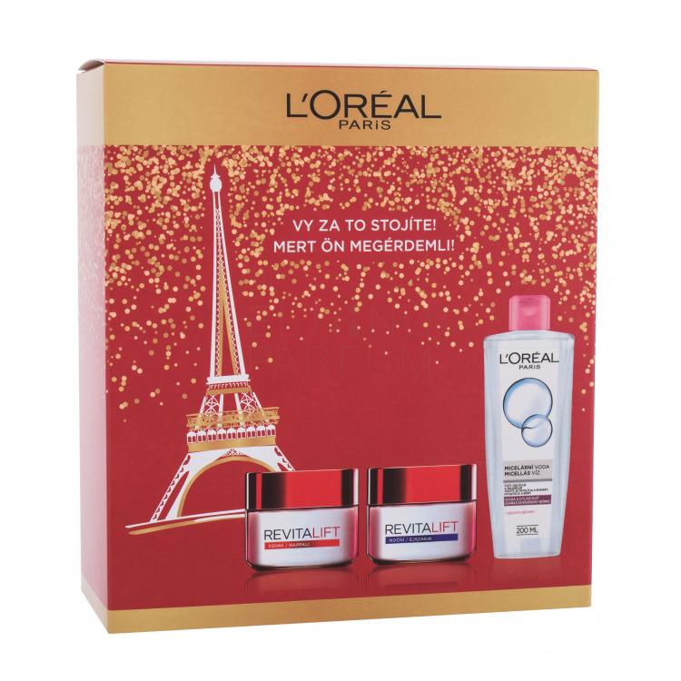 L&#039;Oréal Paris Revitalift Zestaw Krem na dzień Revitalift 50 ml + Krem na noc Revitalift 50 ml + Woda micelarna 200 ml