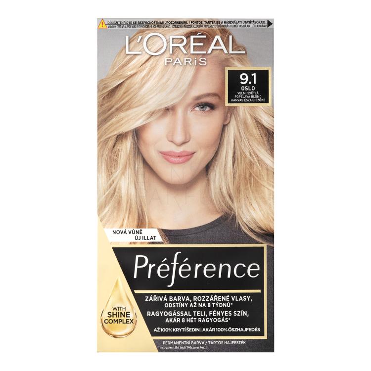 L&#039;Oréal Paris Préférence Farba do włosów dla kobiet 60 ml Odcień 9,1 Oslo
