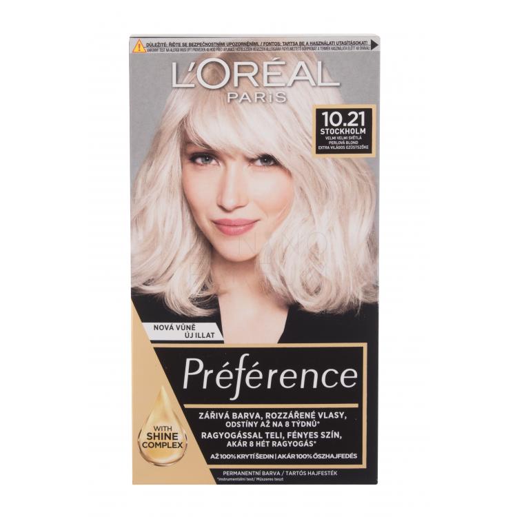 L&#039;Oréal Paris Préférence Farba do włosów dla kobiet 60 ml Odcień 10,21 Stockholm Uszkodzone pudełko