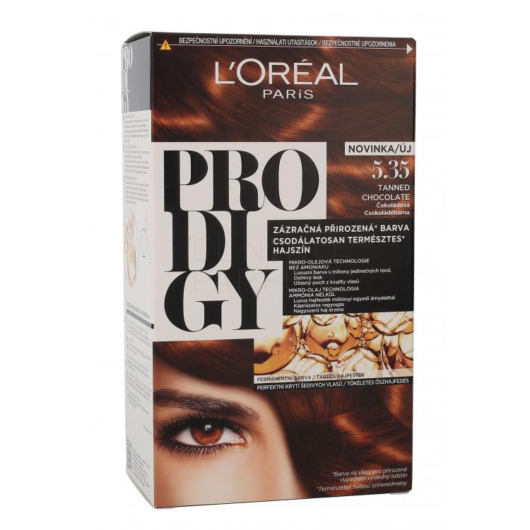 L&#039;Oréal Paris Prodigy Farba do włosów dla kobiet 1 szt Odcień 5.35 Tanned Chocolate