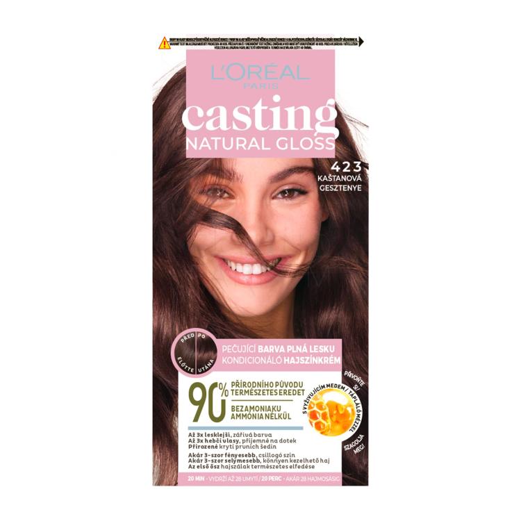 L&#039;Oréal Paris Casting Natural Gloss Farba do włosów dla kobiet 48 ml Odcień 423