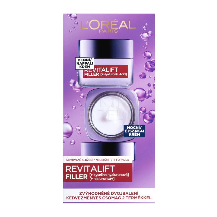 L&#039;Oréal Paris Revitalift Filler HA Duo Set Zestaw Krem do twarzy na dzień 50 ml + krem do twarzy na noc 50 ml