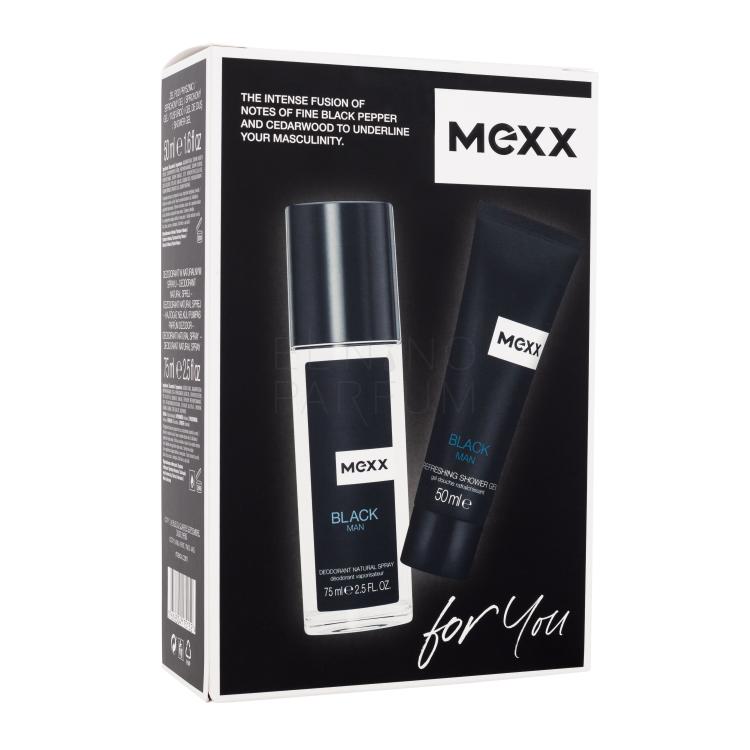 Mexx Black Zestaw Dezodorant 75 ml + Żel pod prysznic 50 ml