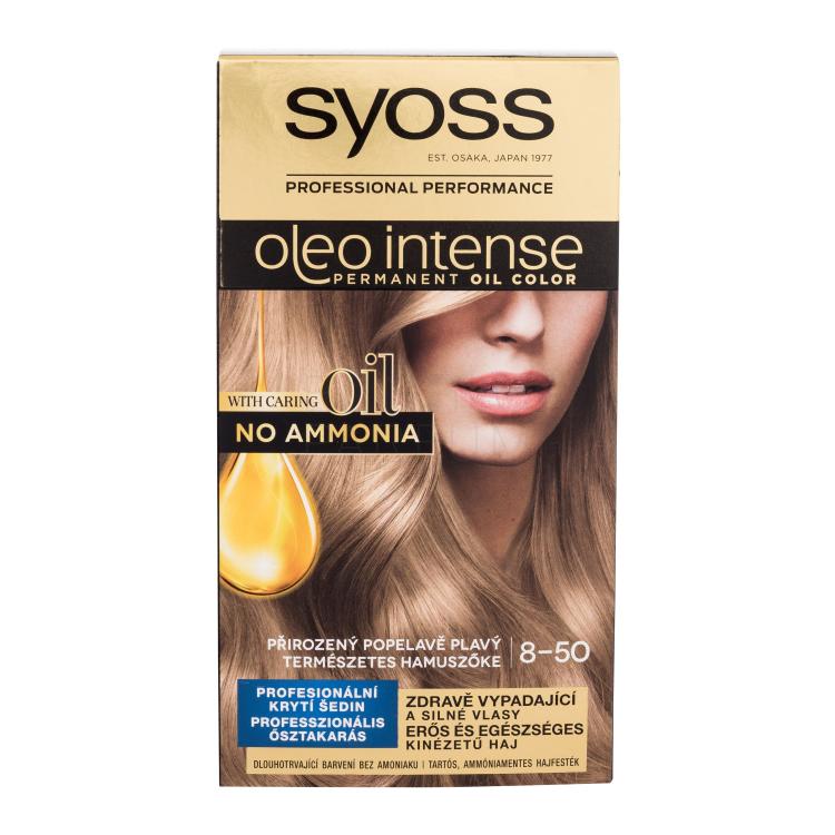 Syoss Oleo Intense Permanent Oil Color Farba do włosów dla kobiet 50 ml Odcień 8-50 Natural Ashy Blond