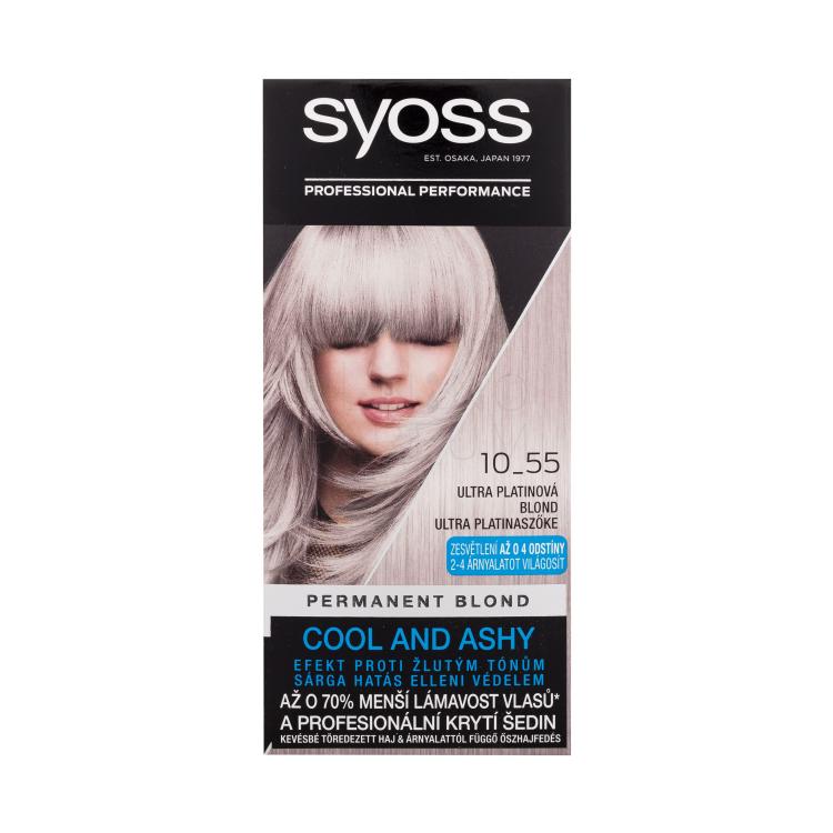 Syoss Permanent Coloration Permanent Blond Farba do włosów dla kobiet 50 ml Odcień 10-55 Ultra Platinum Blond