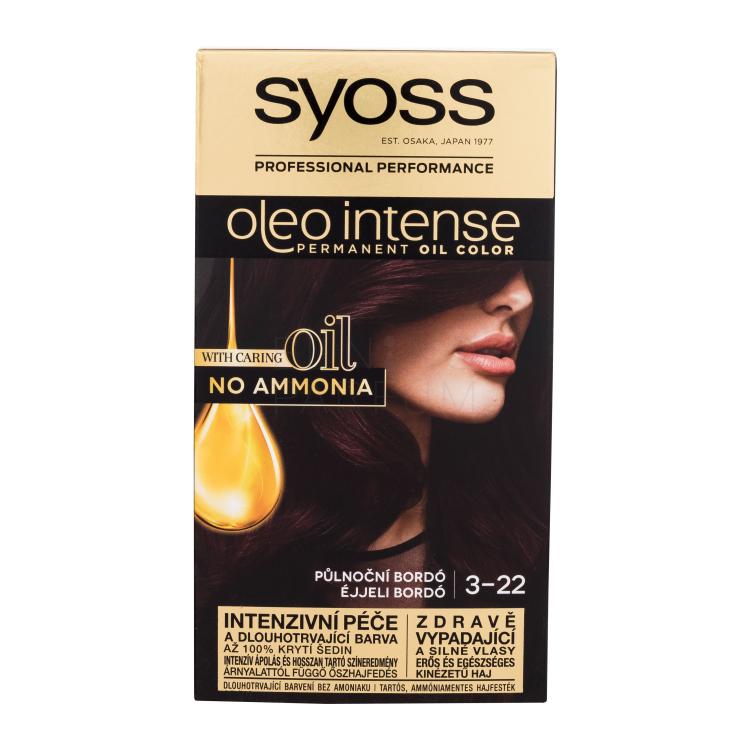 Syoss Oleo Intense Permanent Oil Color Farba do włosów dla kobiet 50 ml Odcień 3-22 Midnight Bordeaux