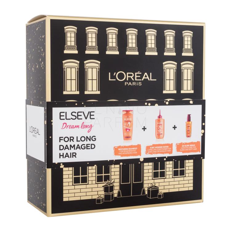 L&#039;Oréal Paris Elseve Dream Long Zestaw Szampon 250 ml + odżywka 200 ml + serum do włosó 100 ml + serum do włosów 100 ml Uszkodzone pudełko
