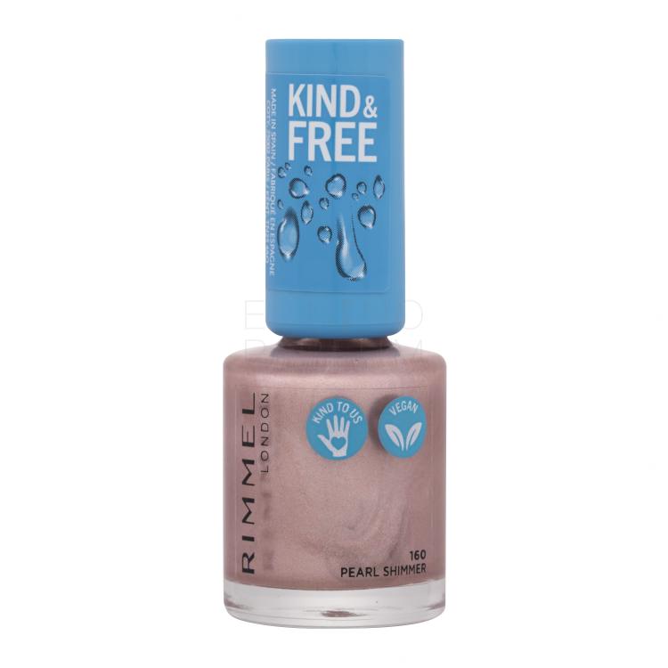 Rimmel London Kind &amp; Free Lakier do paznokci dla kobiet 8 ml Odcień 160 Pearl Shimmer