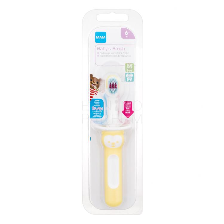 MAM Baby´s Brush 6m+ Yellow Szczoteczka do zębów dla dzieci 1 szt