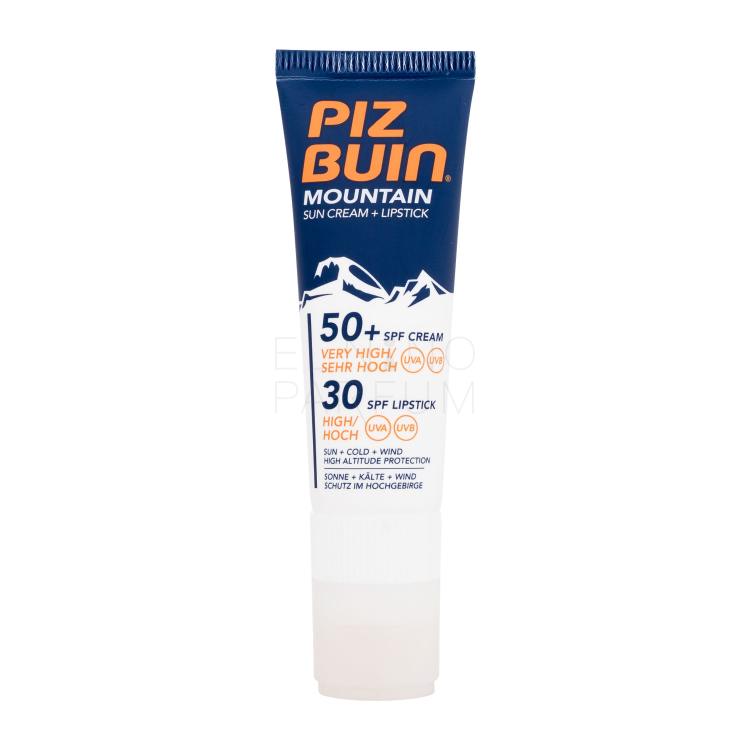 PIZ BUIN Mountain Sun Cream + Lipstick SPF50+ Preparat do opalania twarzy 22,3 ml