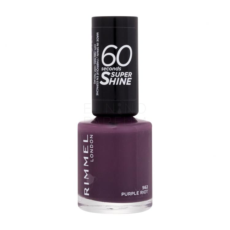 Rimmel London 60 Seconds Super Shine Lakier do paznokci dla kobiet 8 ml Odcień 562 Purple Riot