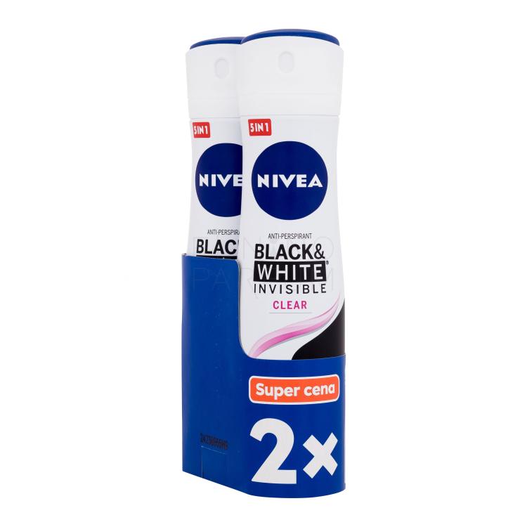Nivea Black &amp; White Invisible Clear 48h Antyperspirant dla kobiet Zestaw