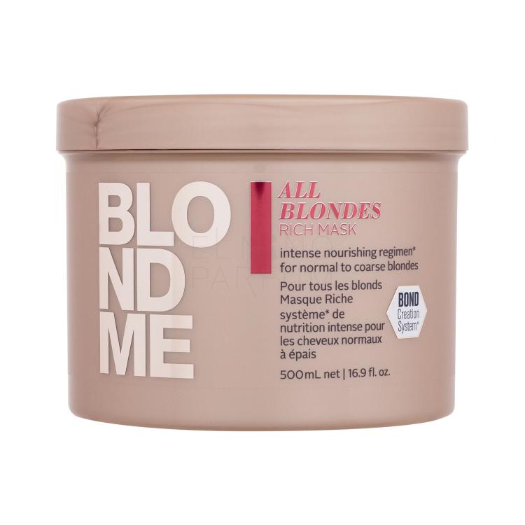 Schwarzkopf Professional Blond Me All Blondes Rich Mask Maska do włosów dla kobiet 500 ml