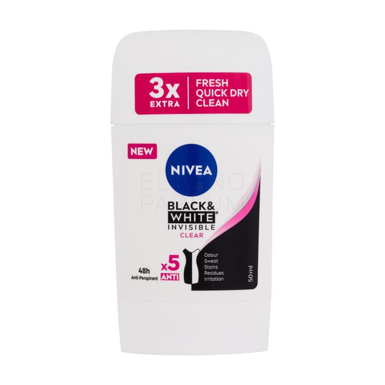 Nivea Black &amp; White Invisible Clear 48h Antyperspirant dla kobiet 50 ml