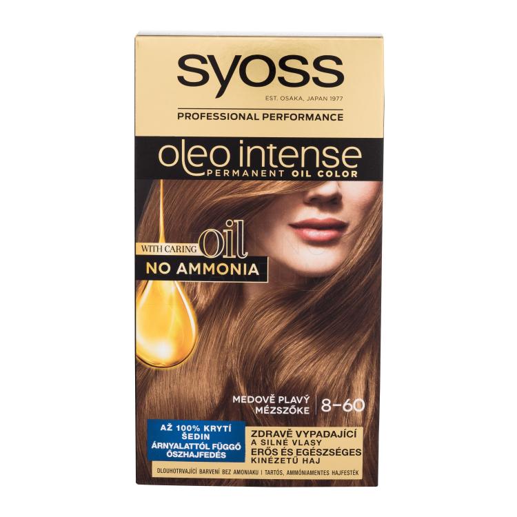 Syoss Oleo Intense Permanent Oil Color Farba do włosów dla kobiet 50 ml Odcień 8-60 Honey Blond Uszkodzone pudełko