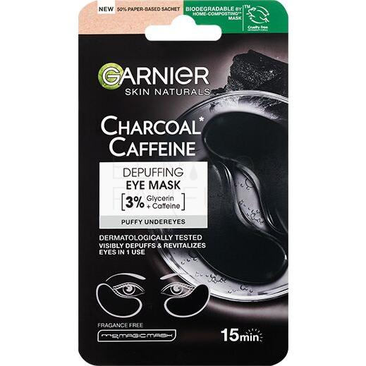 Garnier Skin Naturals Charcoal Caffeine Depuffing Eye Mask Maseczka na okolice oczu dla kobiet 5 g