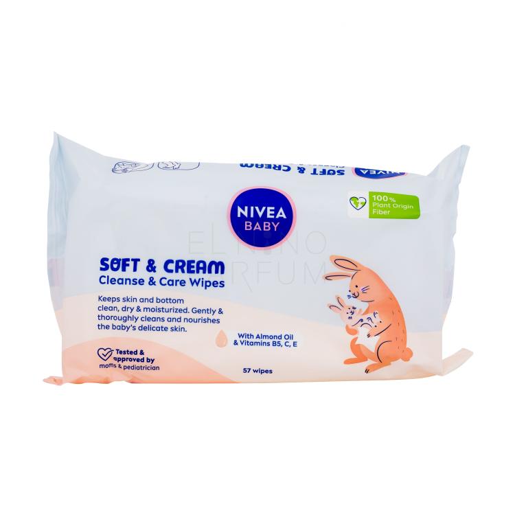 Nivea Baby Soft &amp; Cream Cleanse &amp; Care Wipes Chusteczki oczyszczające dla dzieci 57 szt