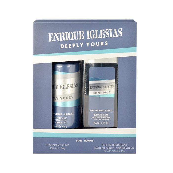 Enrique Iglesias Deeply Yours Man Zestaw 150ml Deodorant + 75ml Deodorant Uszkodzone pudełko