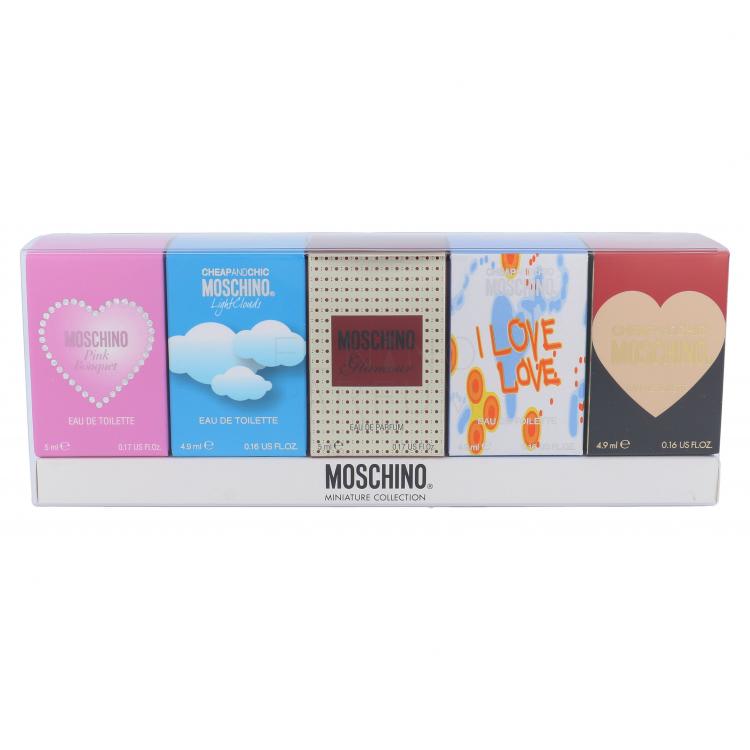 Moschino Mini Set 1 Zestaw Edt 4,9ml I Love Love + 4,9ml Edt Cheap and Chic  + 4,9ml Edt Light Clouds + 5ml Edp Glamour + 5ml Pink Bouquet