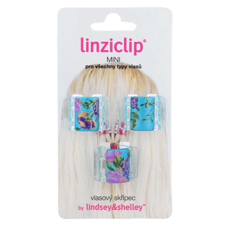 Linziclip Mini Spinka do włosów dla kobiet 3 szt Odcień Turquoise Pearl Flowers