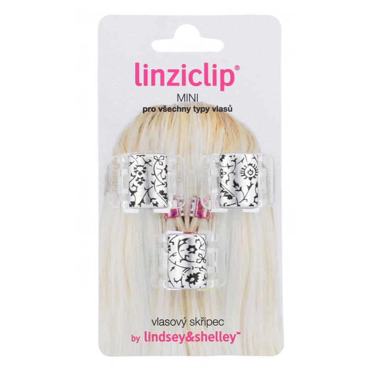 Linziclip Mini Spinka do włosów dla kobiet 3 szt Odcień Silver Metallic Floral