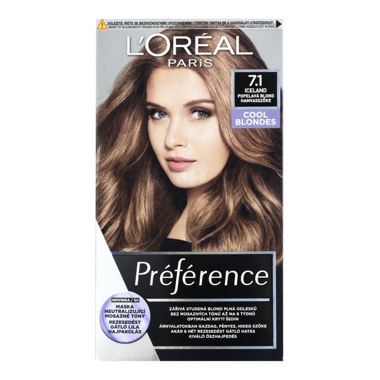 L&#039;Oréal Paris Préférence Récital Farba do włosów dla kobiet 60 ml Odcień 7.1 Island