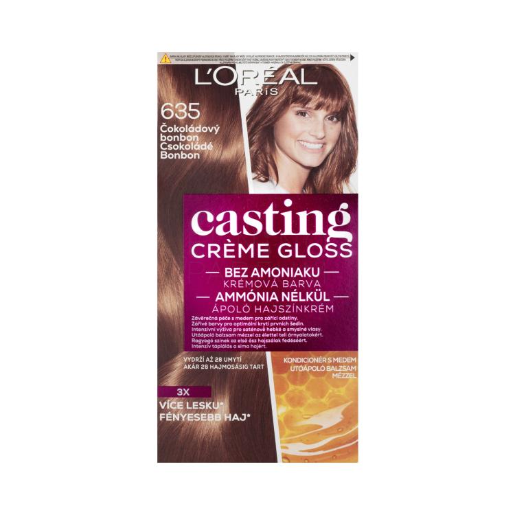 L&#039;Oréal Paris Casting Creme Gloss Farba do włosów dla kobiet 48 ml Odcień 635 Chocolate Bonbon