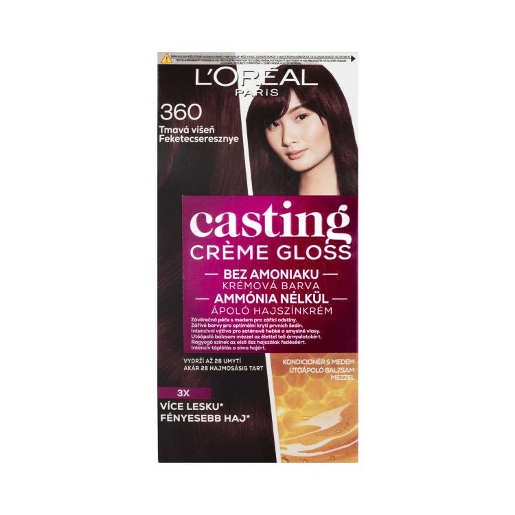 L&#039;Oréal Paris Casting Creme Gloss Farba do włosów dla kobiet 48 ml Odcień 360 Black Cherry