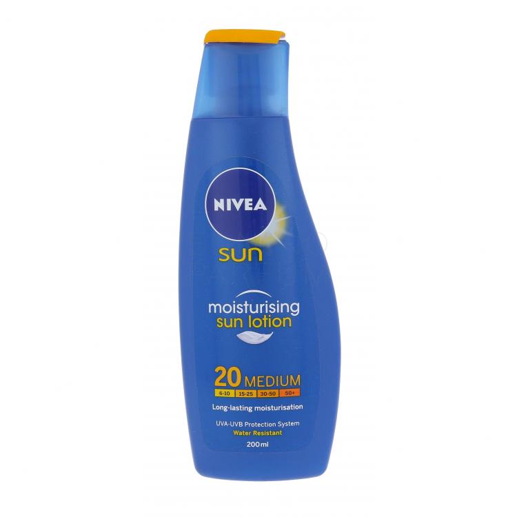 Nivea Sun Protect &amp; Moisture SPF20 Preparat do opalania ciała 200 ml uszkodzony flakon