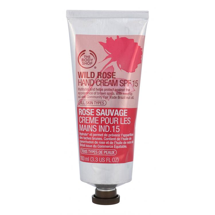 The Body Shop Wild Rose SPF15 Krem do rąk dla kobiet 100 ml
