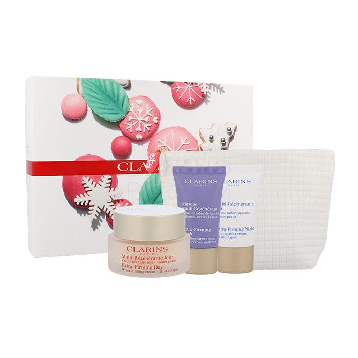 Clarins Extra-Firming Zestaw Daily skin care 50ml + Night skin care 15ml + Facial mask 15ml + Cosmetic bag