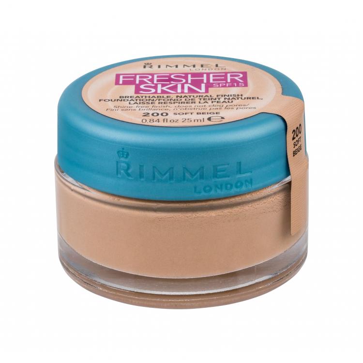 Rimmel London Fresher Skin SPF15 Podkład dla kobiet 25 ml Odcień 200 Soft Beige