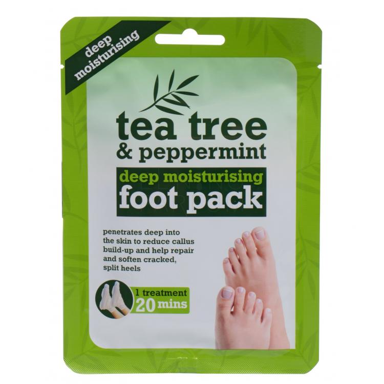 Xpel Tea Tree Tea Tree &amp; Peppermint Deep Moisturising Foot Pack Maseczka do nóg dla kobiet 1 szt