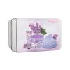 Dermacol Lilac Flower Shower Body Scrub Zestaw Peeling do ciała 200 g + krem do rąk 30 ml + dekoracyjna świeczka zapachowa + metalowe opakowanie