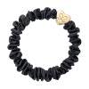 By Eloise London Skinny Silk Scrunchie Gold Heart Gumka do włosów dla kobiet 1 szt Odcień Black