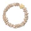 By Eloise London Skinny Silk Scrunchie Gold Heart Gumka do włosów dla kobiet 1 szt Odcień Sand